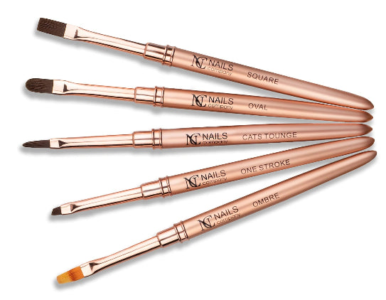 Nail Art Brush Set - Builder, Ombre - 5 pcs