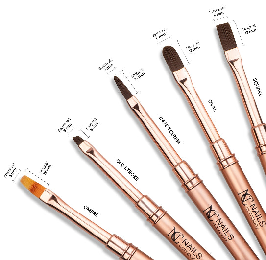 Nail Art Brush Set - Builder, Ombre - 5 pcs