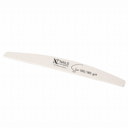 Nail File Half Moon Slim For Pedicure  / Pilnik bialy półksiężyc Slim do pedicure 100/180 HYGIENIC PACK