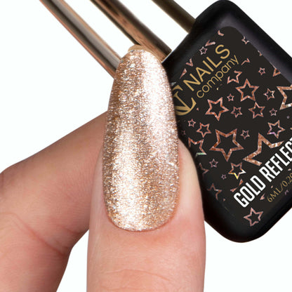 UV Nail Polish - Gold  Reflection 6ml | Rising Star #304