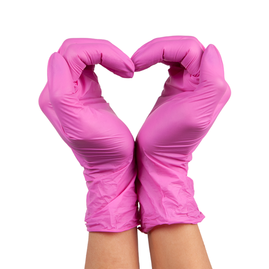 Gloves - Nitryle powder free Pink / Blue Size S